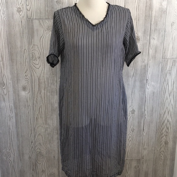 HANDMADE Kurti Tunic Dress Sheer Striped - Picture 1 of 9